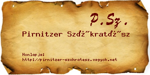Pirnitzer Szókratész névjegykártya